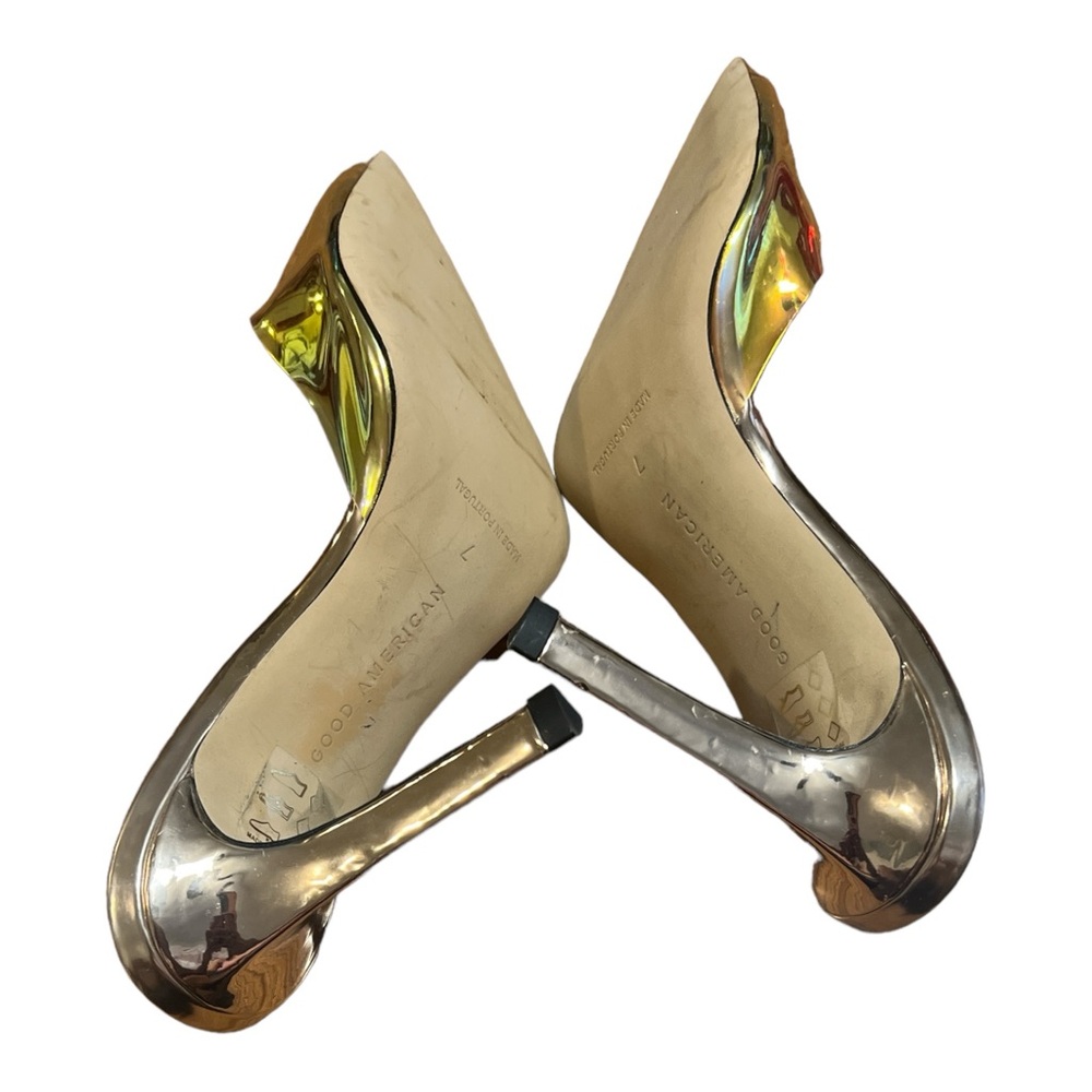 Good American Iridescent Holographic Pointed Toe Mule Heels - Picture 3 of 6